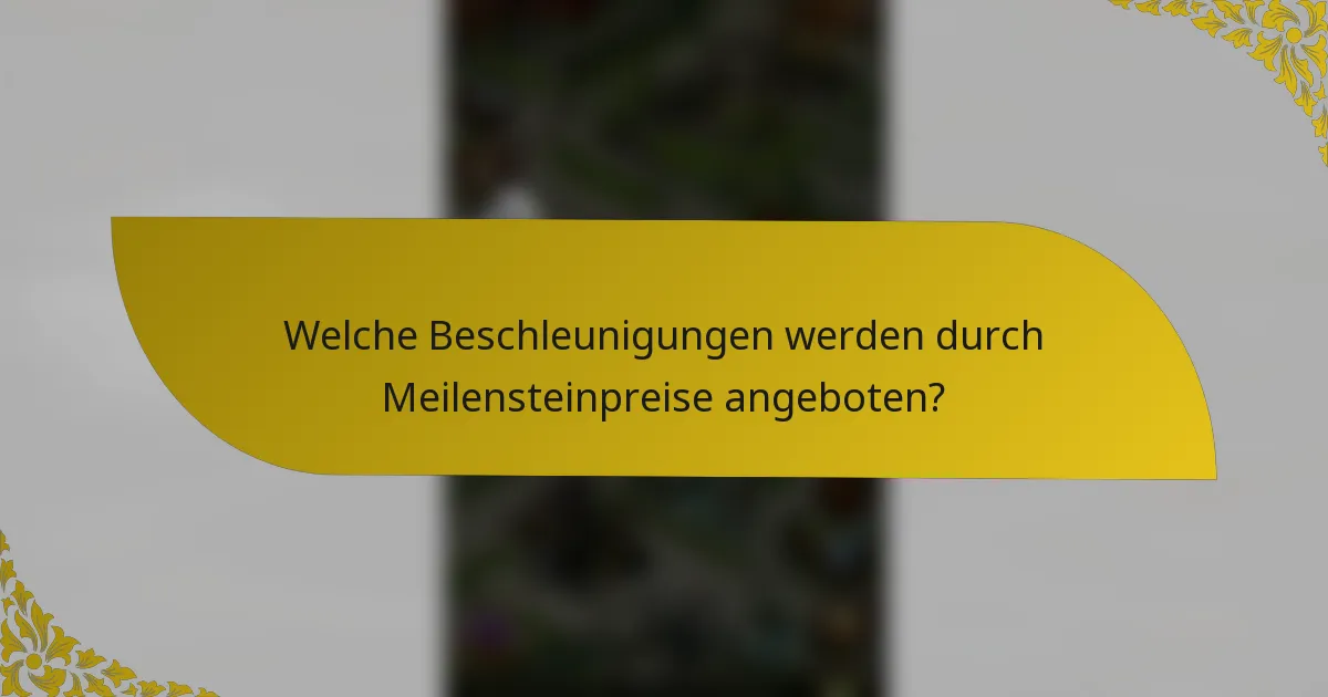 Welche Beschleunigungen werden durch Meilensteinpreise angeboten?